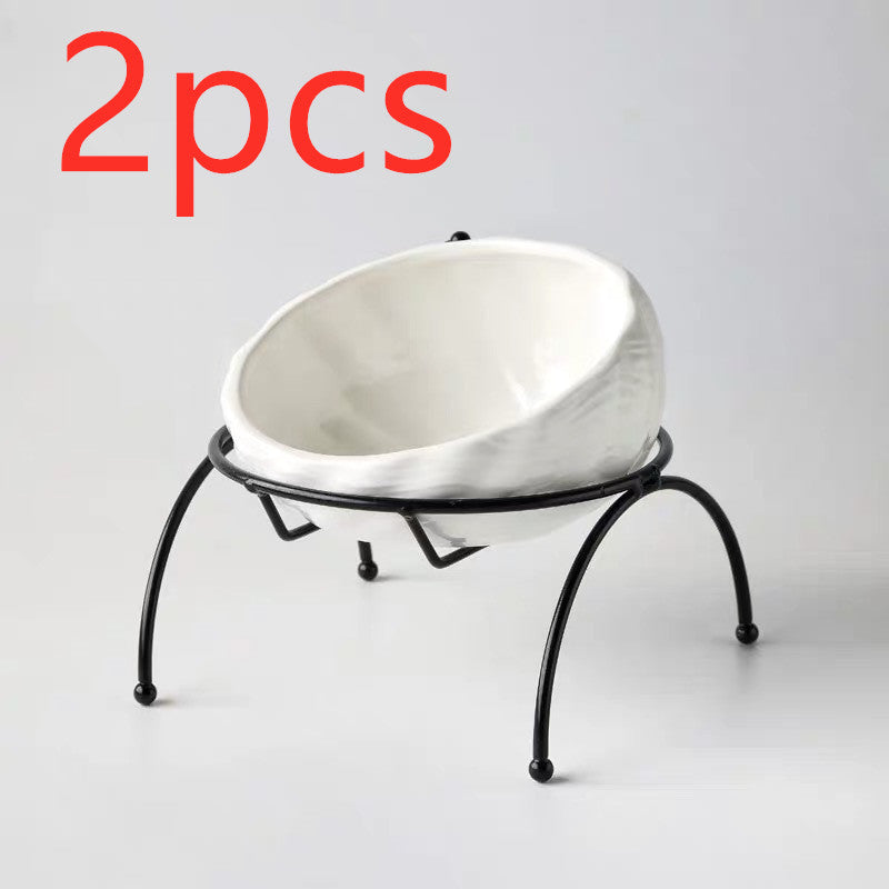 White / Bowl rack2pcs Cuenco cervical de cerámica Pawsessence cuenco