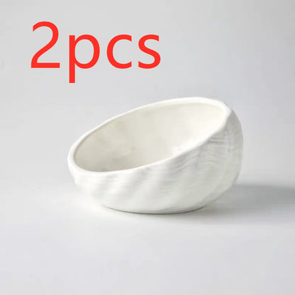 White / Bowl2pcs Cuenco cervical de cerámica Pawsessence cuenco