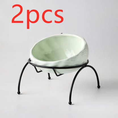 Light Green / Bowl rack2pcs Cuenco cervical de cerámica Pawsessence cuenco