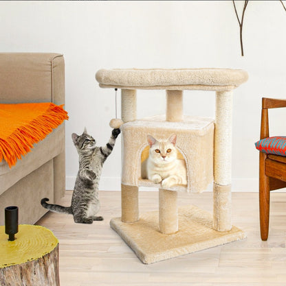 Torre rascador 29inch Mueble beige árbol de juegos para gatos Pawsessence rascador