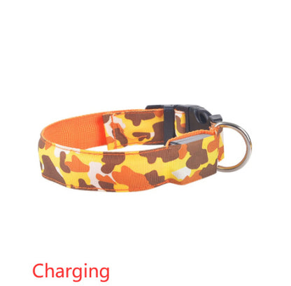 Naranja / L Luminoso Collar luminoso recargable Pawsessence collar