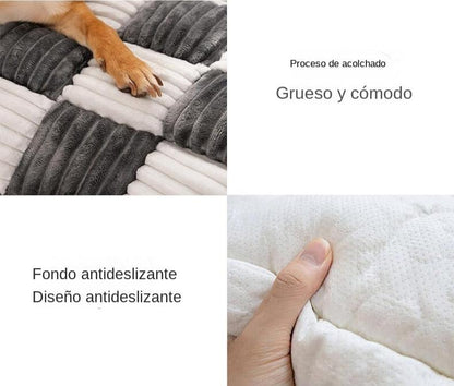 Cama cálida de cuadros para sofá