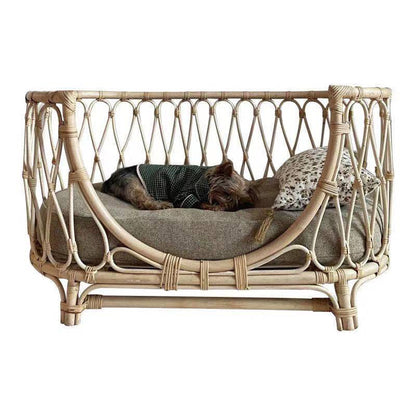 Grande Cama en alto de Rattan hecha a mano Pawsessence Accesorio