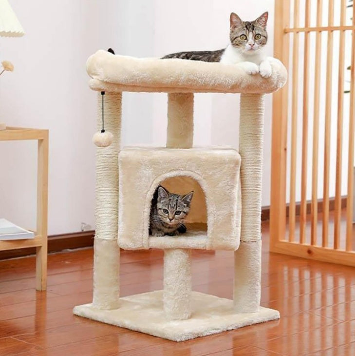 Torre rascador 29inch Mueble beige árbol de juegos para gatos Pawsessence rascador