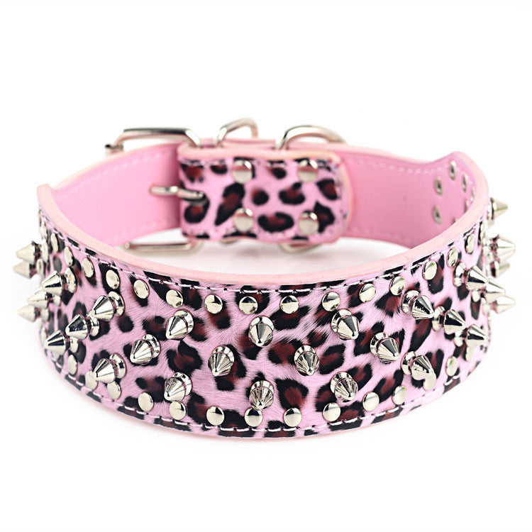 Leopardo Rosa / L Collar tachonado Pawsessence collar