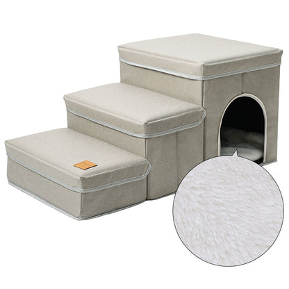 Beige Rabbit Plush Escalera para sofá Pawsessence Accesorio