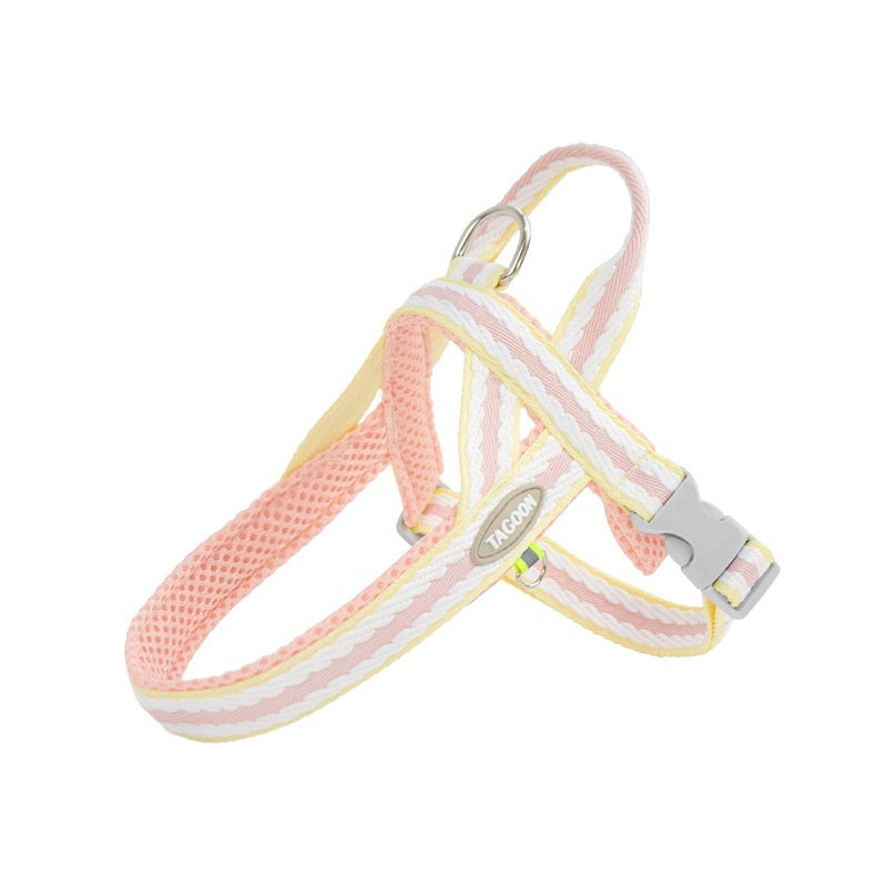 Arnés Rosa Crema / L Arnés suave para mascotas Pawsessence collar