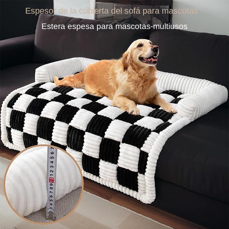 Cama cálida de cuadros para sofá