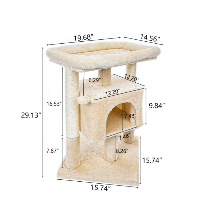 Torre rascador 29inch Mueble beige árbol de juegos para gatos Pawsessence rascador